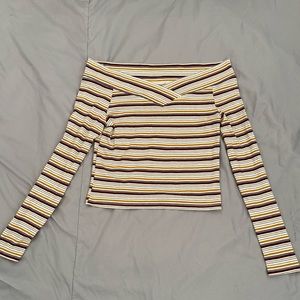 off the shoulder stripped top